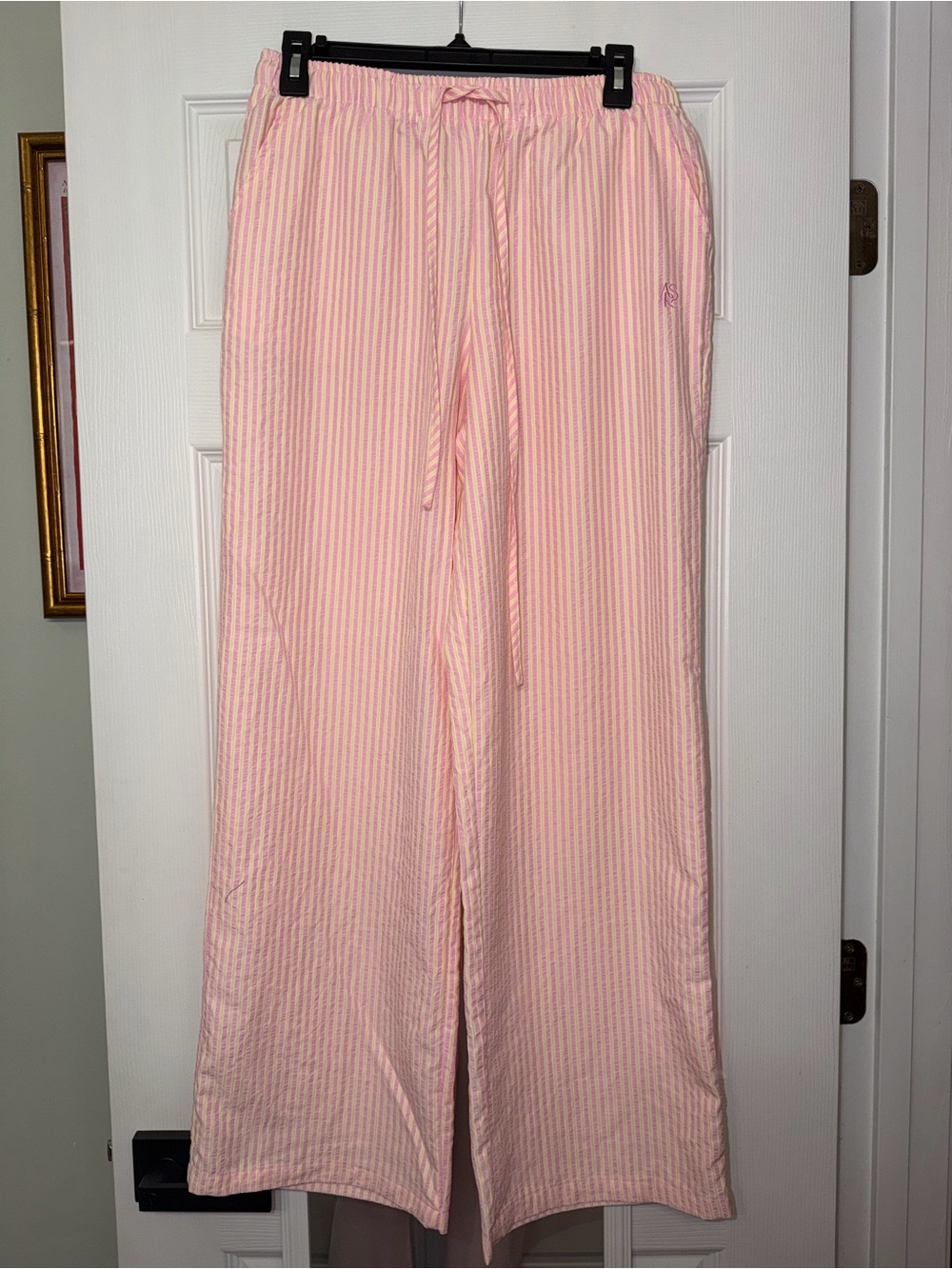 AS Revival Pink Stripes Seersucker Wide Leg Lounge Pants